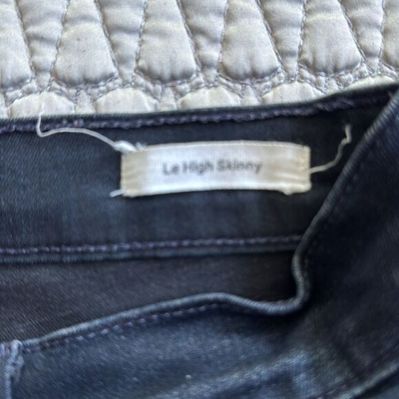 Frame Denim Le High Skinny Sterling Dark Wash Distressed Knee Jeans Sz 25 - Picture 7 of 10